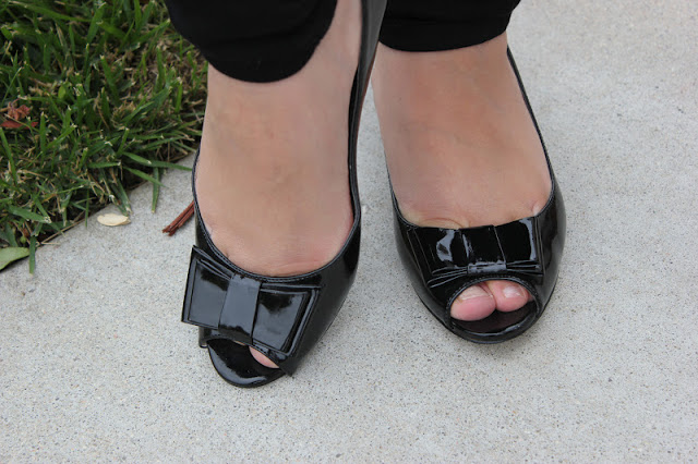 Steven by Steve Madden Patent Black Bow Flats