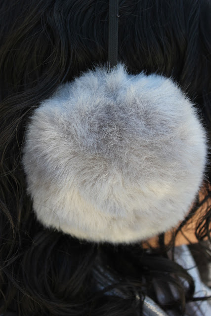 Grey Material Girl Earmuffs