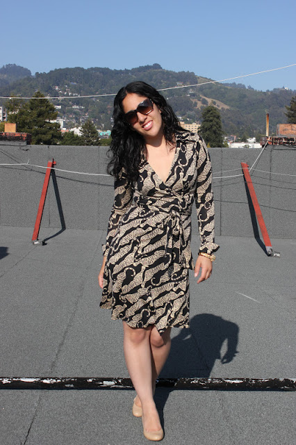 Tiger Print Vintage DVF Wrap Dress