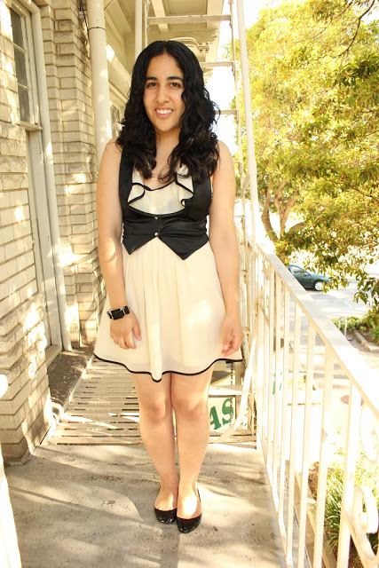 Black and Cream Forever 21 Dress