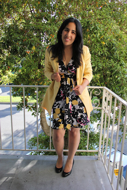 Floral Dress and Bold Blazer