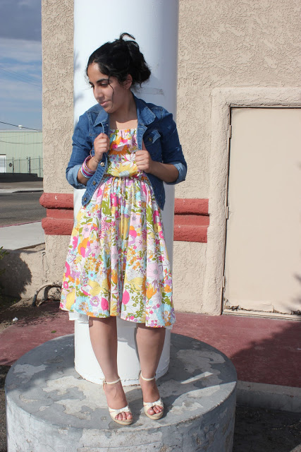 Floral Dress and Jean Jacket