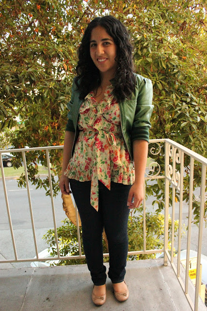 Green Leather Jacket and J Brand Jeans