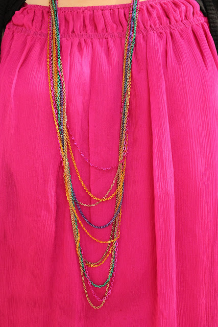 Forever 21 Multi Color Chain Necklace