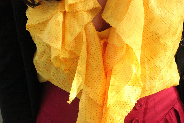 Yellow DVF Silk Blouse