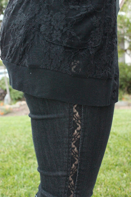 Lace Cardigan and Lace Lined Jeans