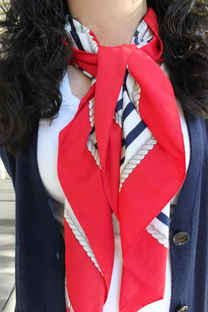 Nautical Stripe Rope Print Scarf