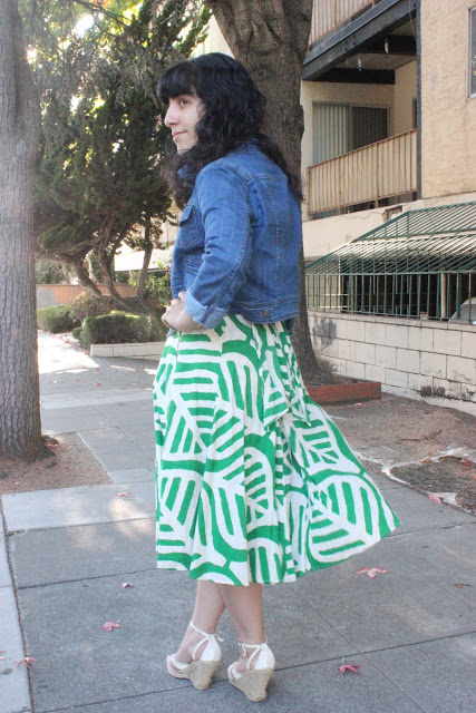 Styling a Denim Jacket with a Green Shirt Dress