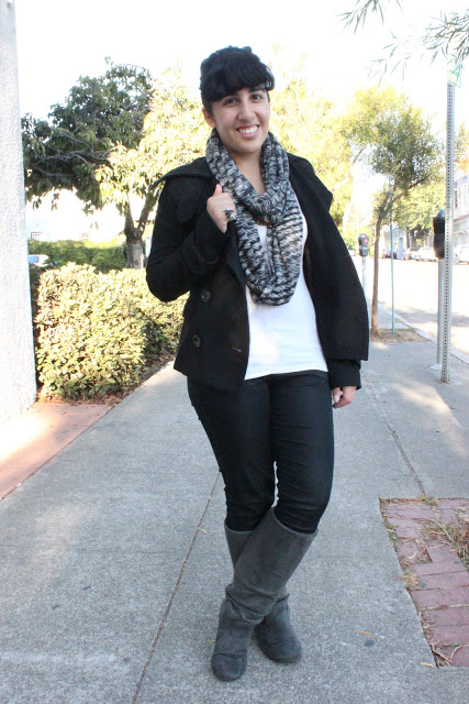 Tall Grey Boots Fall Outfit