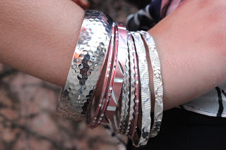 Pink and Silver Arm Party