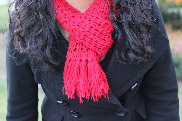 Red Knit Scarf