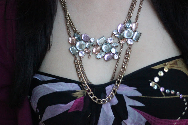 Pink and Gold Statement Necklace