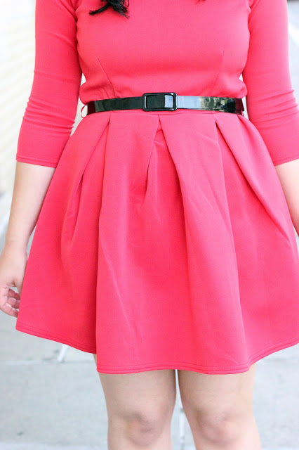 boohoo red skater dress