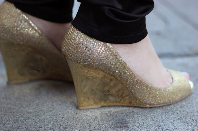 Jimmy Choo Bello Glitter Wedges