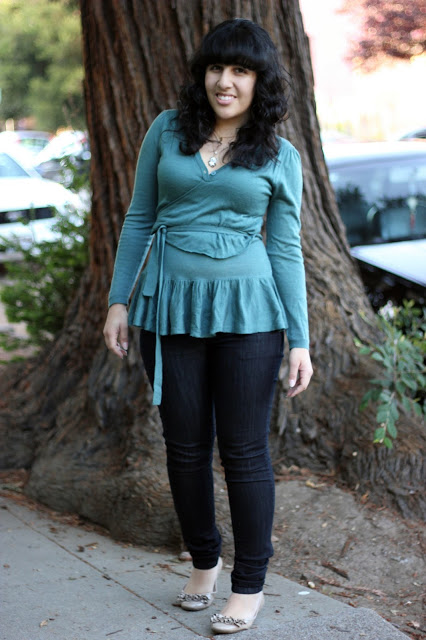 Teal Sweater with Jeans