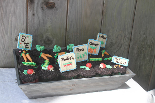 Vegetable Garden Backyard Wedding Cupcakes