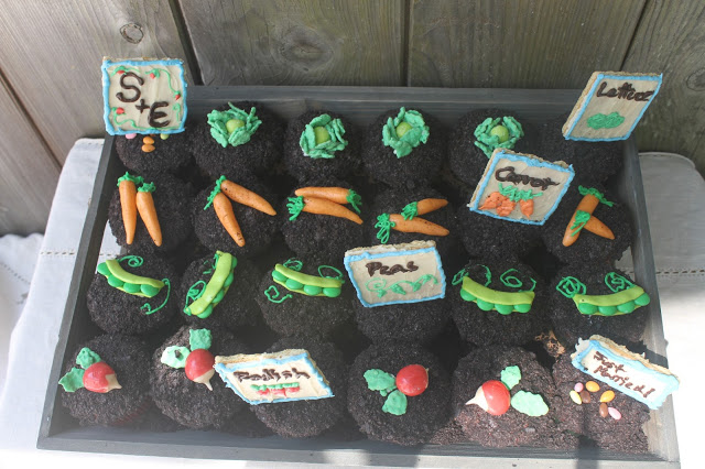 Vegetable Garden Backyard Wedding Cupcakes