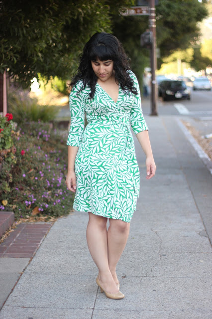 DVF Laurel Green Wrap Dress