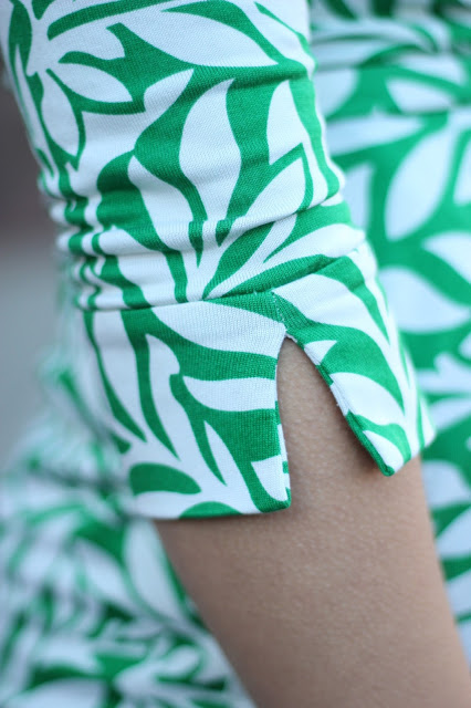 DVF Green and White Laurel Print Dress