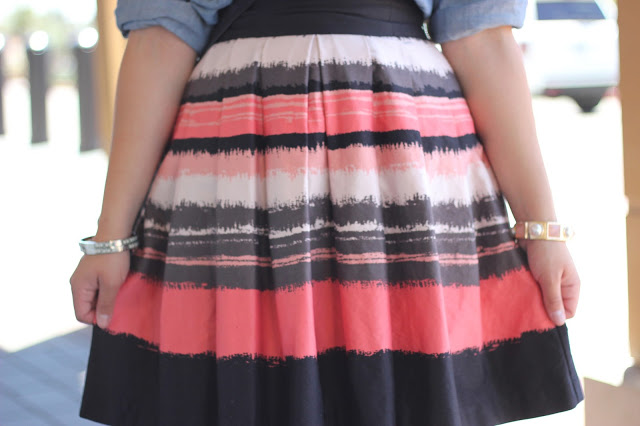 Pink, Black and Cream Summer Skirt