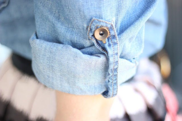 Chambray Sleeve Rolled Up