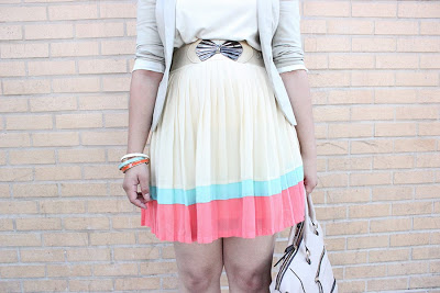 LE TOTE Colorful Pleated Skirt