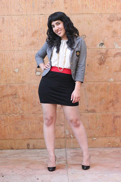 School Boy Blazer Over Dress