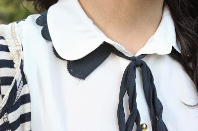 Navy Scalloped Collar