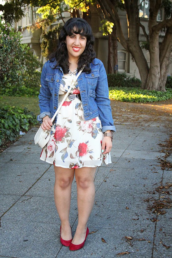 Floral Print Dress and Denim Jacket for Spring