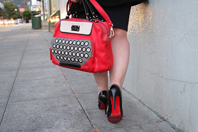 Kate Spade Red Typewriter Bag, Christian Louboutin Heels