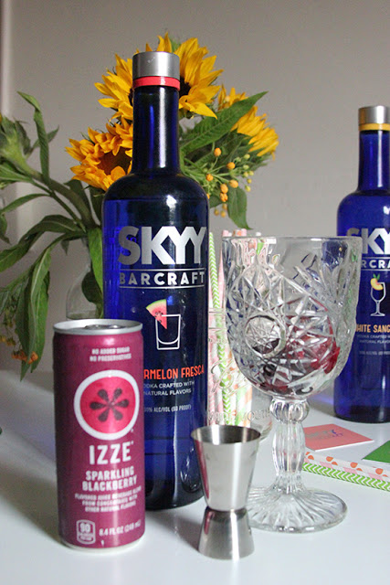 Easy SKYY Barcraft Watermelon Fresca Sparkling Blackberry Izze Cocktail Recipe 