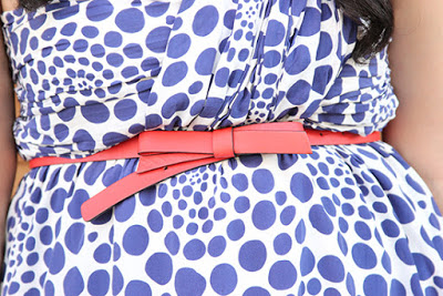 Kate Spade Orange Bow Belt and Polka Dot Dress