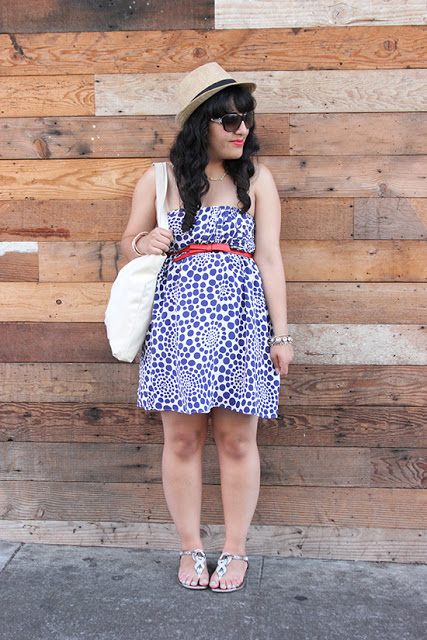 Alice + Olivia Polka Dot Dress and Orange Bow Outfit