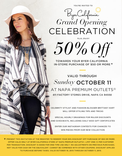 BYER California Napa Grand Opening Coupon