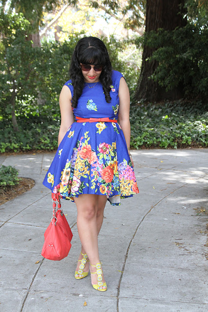 Blue Floral Dress Spring Blogger SF Outfit Inspiration