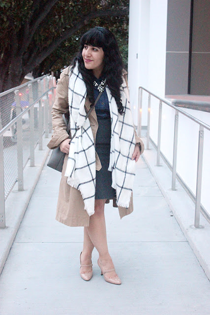 Trench Coat Wool Pencil Skirt Mary Jane Heels SF Blogger Office Outfit