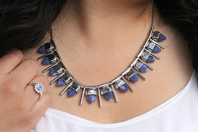 French Connection Blue Spiked Necklace from Le Tote