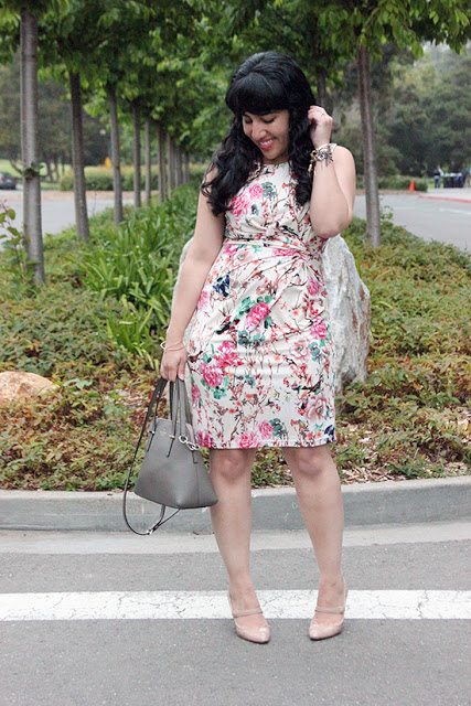 Uttam Floral Dress Le Tote Spring Work Outfit