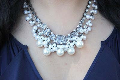 Forever 21 Pearl and Faux Diamond Statement Necklace