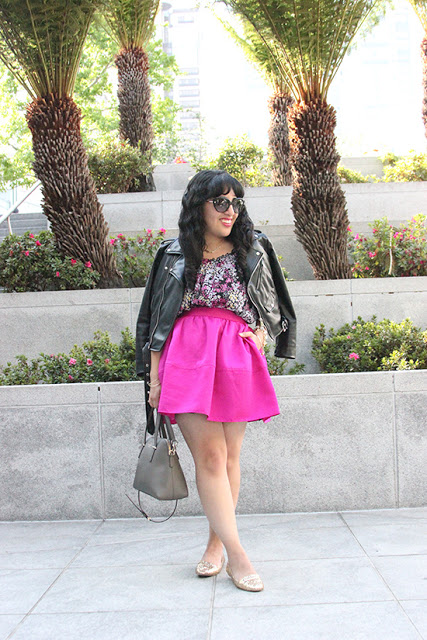 Edgy Pink Floral Outfit 