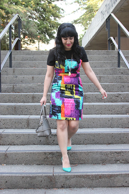 Trina Turk Multi Color Sheath Dress Office Style Blogger Outfit