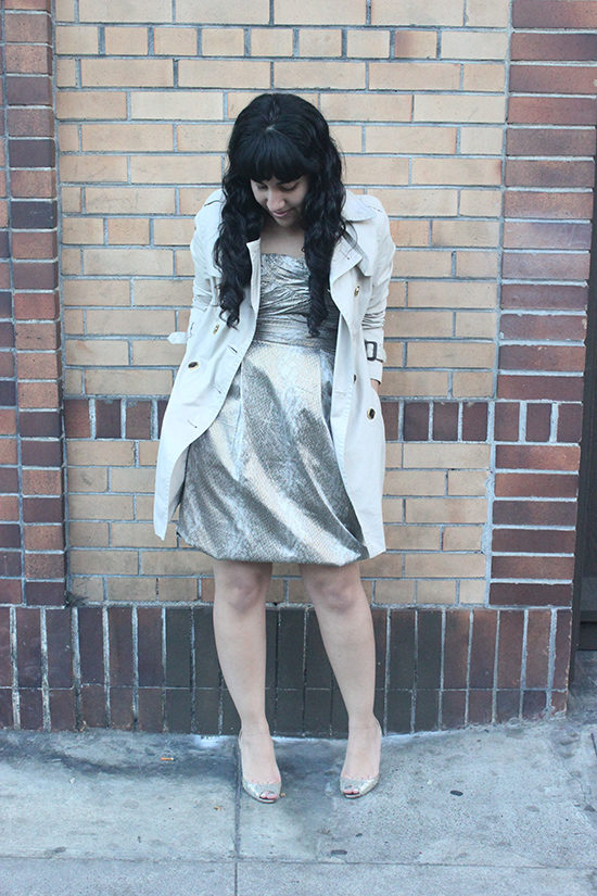 DVF Dress and Trench Coat New Year's Eve Holiday Outfit Inspiration | Will Bake for Shoes