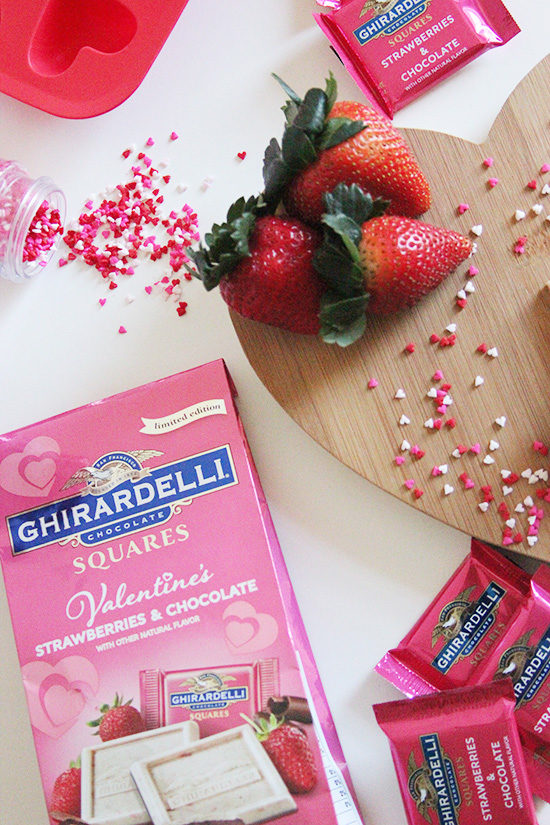 Ghirardelli Strawberries and Chocolate Squares Valentine's Day Bark Recipe