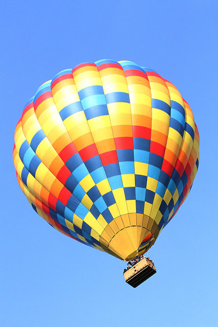 Yellow and Blue Hot Air Balloon Napa, California