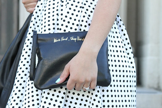 Rebecca Minkoff Work Hard, Shop Harder Clutch